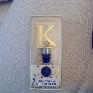 Gold tone Letter K Monogram Wine Stopper